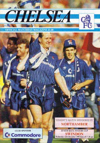 programme cover for Chelsea v Swindon Town, 12th Dec 1990