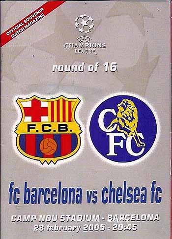 programme cover for Barcelona v Chelsea, Wednesday, 23rd Feb 2005