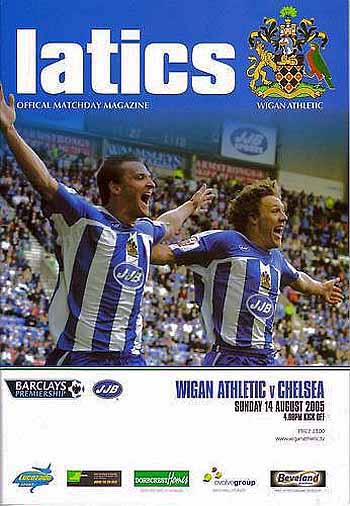 programme cover for Wigan Athletic v Chelsea, 14th Aug 2005