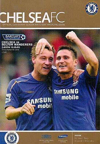 programme cover for Chelsea v Bolton Wanderers, 15th Oct 2005