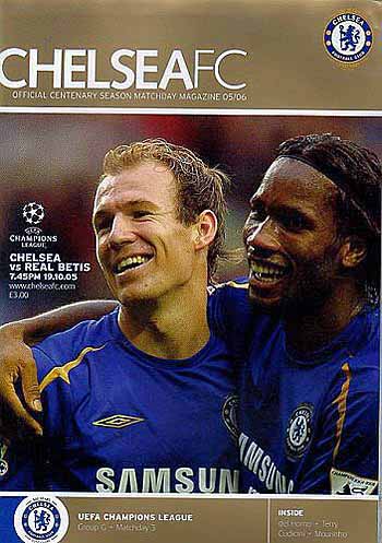 programme cover for Chelsea v Real Betis, 19th Oct 2005