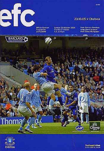 programme cover for Everton v Chelsea, Sunday, 23rd Oct 2005