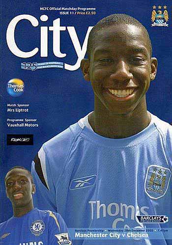 programme cover for Manchester City v Chelsea, Wednesday, 28th Dec 2005