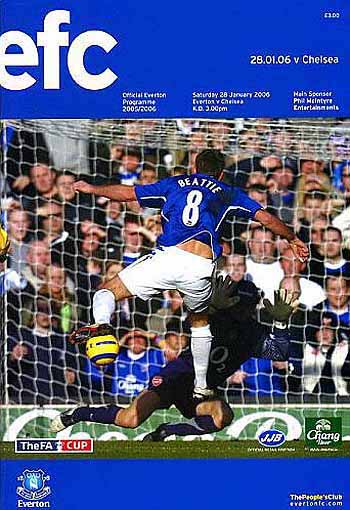 programme cover for Everton v Chelsea, Saturday, 28th Jan 2006