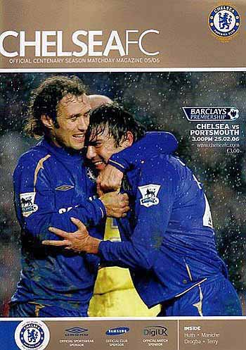programme cover for Chelsea v Portsmouth, Saturday, 25th Feb 2006