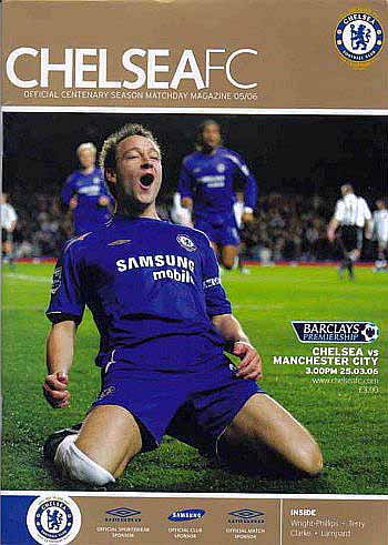 programme cover for Chelsea v Manchester City, 25th Mar 2006