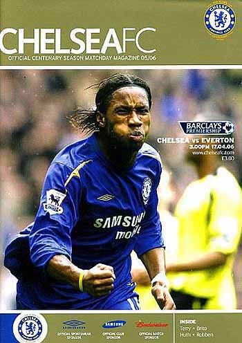 programme cover for Chelsea v Everton, 17th Apr 2006