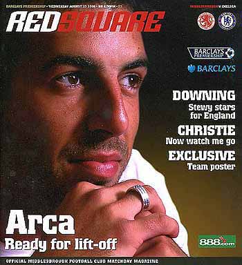 programme cover for Middlesbrough v Chelsea, 23rd Aug 2006