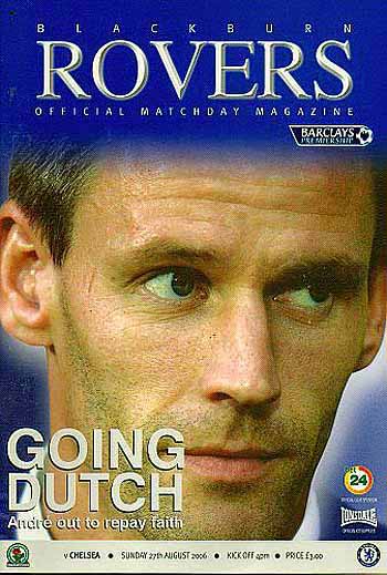 programme cover for Blackburn Rovers v Chelsea, Sunday, 27th Aug 2006