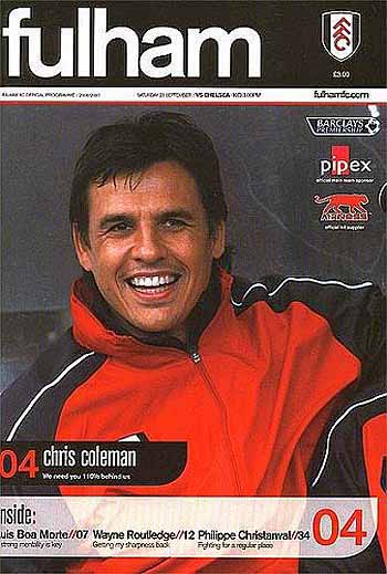 programme cover for Fulham v Chelsea, Saturday, 23rd Sep 2006