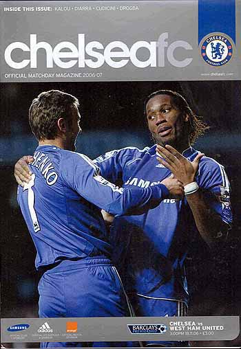 programme cover for Chelsea v West Ham United, 18th Nov 2006
