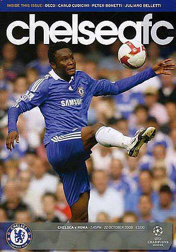 programme cover for Chelsea v Roma, 22nd Oct 2008