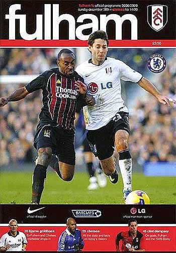 programme cover for Fulham v Chelsea, 28th Dec 2008