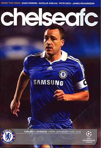programme cover for Chelsea v Juventus, 25th Feb 2009