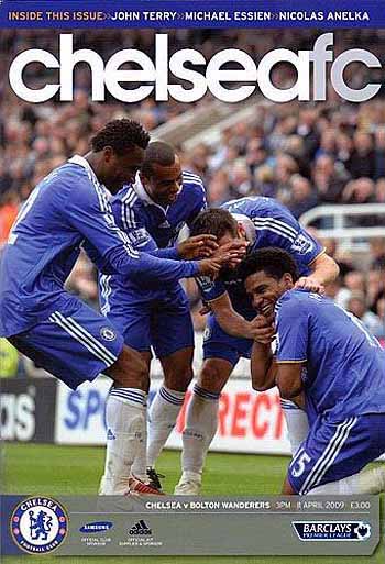 programme cover for Chelsea v Bolton Wanderers, 11th Apr 2009