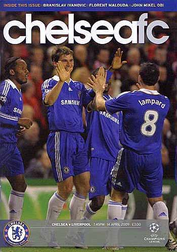 programme cover for Chelsea v Liverpool, 14th Apr 2009