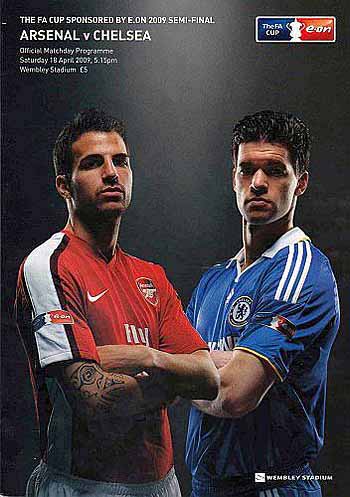 programme cover for Arsenal v Chelsea, Saturday, 18th Apr 2009