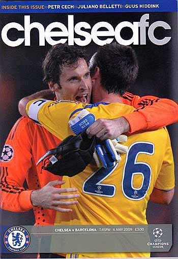 programme cover for Chelsea v Barcelona, 6th May 2009