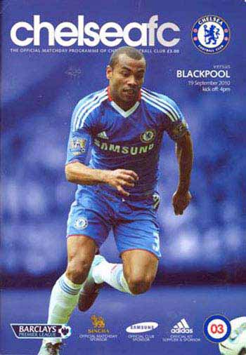 programme cover for Chelsea v Blackpool, 19th Sep 2010