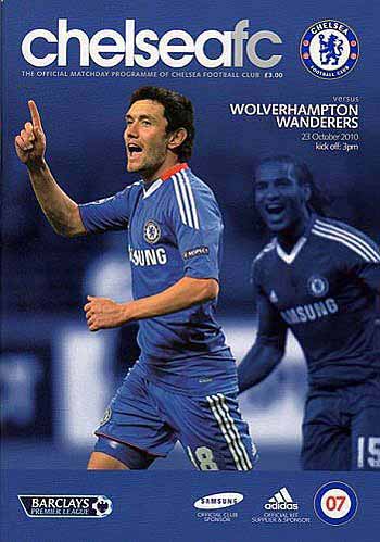 programme cover for Chelsea v Wolverhampton Wanderers, 23rd Oct 2010