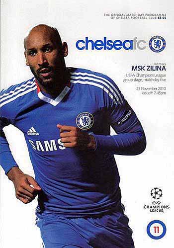 programme cover for Chelsea v MSK Zilina, 23rd Nov 2010