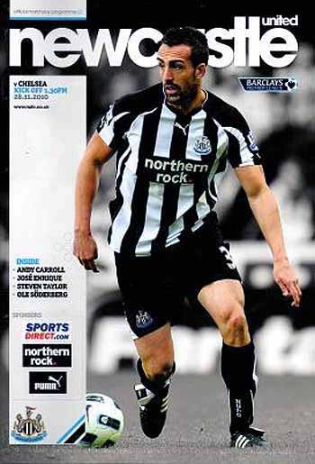 programme cover for Newcastle United v Chelsea, Sunday, 28th Nov 2010