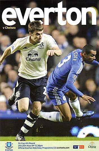 programme cover for Everton v Chelsea, 29th Jan 2011