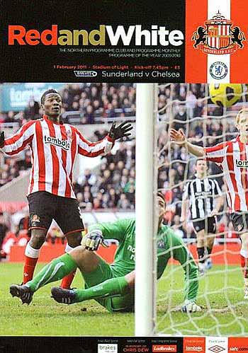programme cover for Sunderland v Chelsea, Tuesday, 1st Feb 2011