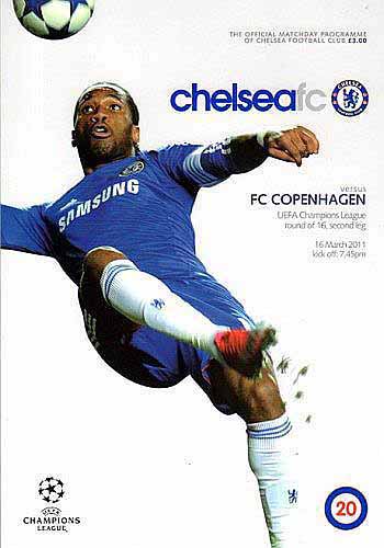 programme cover for Chelsea v FC Copenhagen, Wednesday, 16th Mar 2011