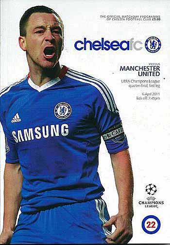 programme cover for Chelsea v Manchester United, 6th Apr 2011