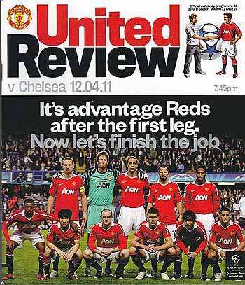 programme cover for Manchester United v Chelsea, Tuesday, 12th Apr 2011