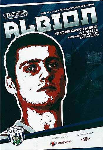programme cover for West Bromwich Albion v Chelsea, 16th Apr 2011