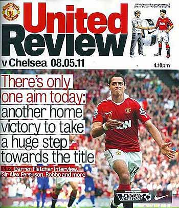 programme cover for Manchester United v Chelsea, 8th May 2011