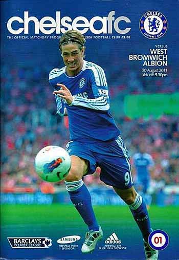 programme cover for Chelsea v West Bromwich Albion, 20th Aug 2011