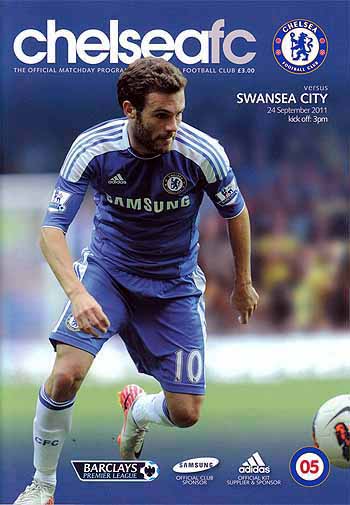 programme cover for Chelsea v Swansea City, 24th Sep 2011