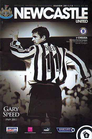 programme cover for Newcastle United v Chelsea, Saturday, 3rd Dec 2011