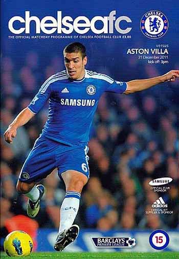 programme cover for Chelsea v Aston Villa, 31st Dec 2011