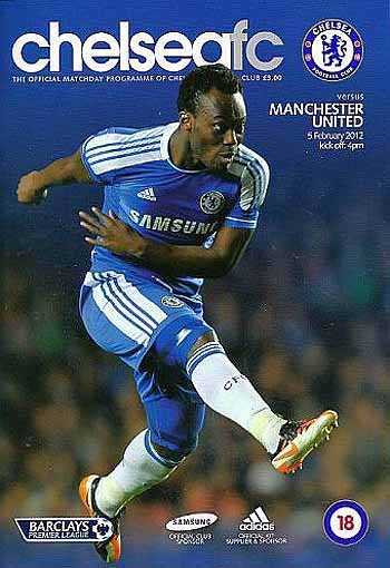 programme cover for Chelsea v Manchester United, 5th Feb 2012