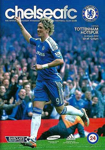 programme cover for Chelsea v Tottenham Hotspur, 24th Mar 2012