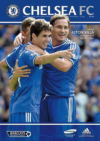 programme cover for Chelsea v Aston Villa, 21st Aug 2013