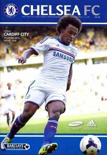 programme cover for Chelsea v Cardiff City, 19th Oct 2013