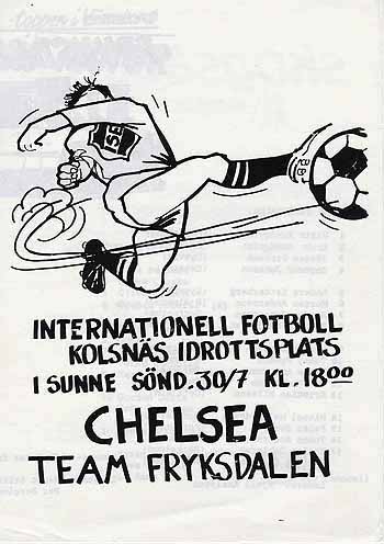 programme cover for Fryksdalen v Chelsea, 30th Jul 1989