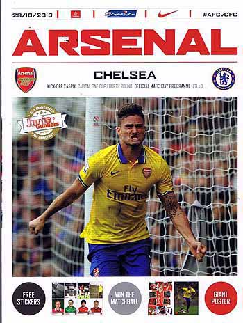 programme cover for Arsenal v Chelsea, 29th Oct 2013