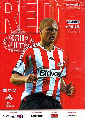 programme cover for Sunderland v Chelsea, 4th Dec 2013