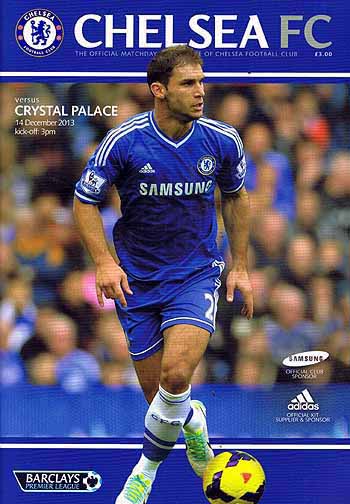programme cover for Chelsea v Crystal Palace, 14th Dec 2013