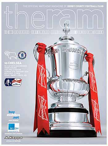 programme cover for Derby County v Chelsea, 5th Jan 2014