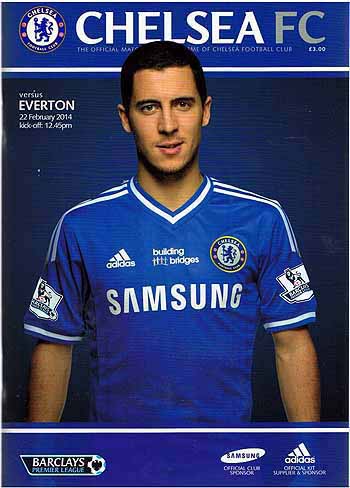 programme cover for Chelsea v Everton, 22nd Feb 2014