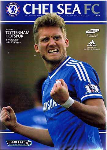 programme cover for Chelsea v Tottenham Hotspur, 8th Mar 2014