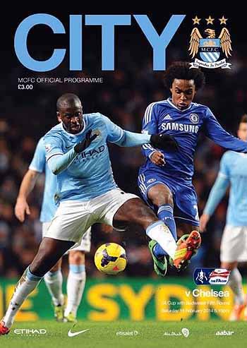 programme cover for Manchester City v Chelsea, 15th Feb 2014