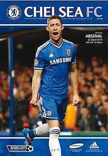 programme cover for Chelsea v Arsenal, 22nd Mar 2014